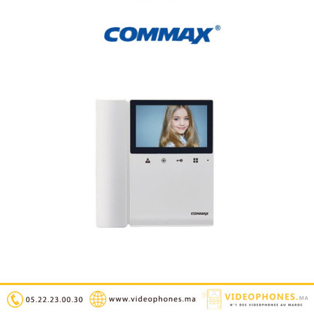 Moniteur vidéophone COMMAX écran LCD 4,3" avec combiné blanc CDV-43K Casablanca Maroc