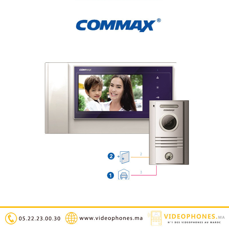 Kit vidéophone Commax Ecran  7" CDV-70KR3 + DRC-40KR2 Casablanca Maroc