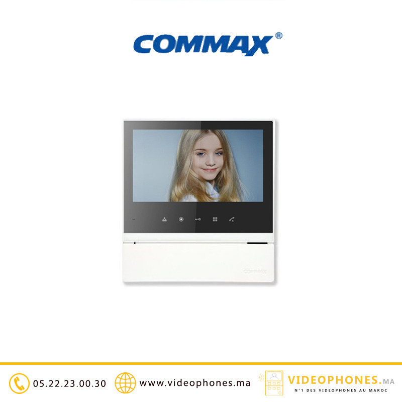 Moniteur vidéophone Commax écran LCD 7" blanc CDV-70H2BSWHITE Casablanca Maroc