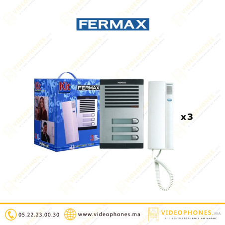 Kit interphone Fermax 3 postes FERMAX-6203 Casablanca Maroc
