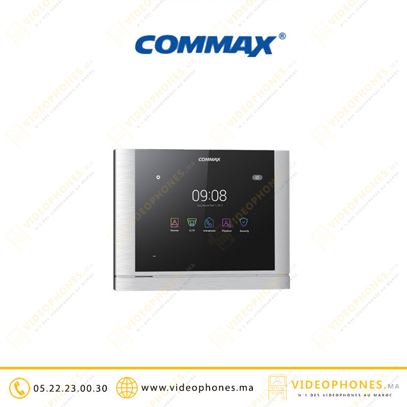 Moniteur vidéophone COMMAX Ecran TFT LCD 7" CAV-70MG2BSSILVER Casablanca Maroc