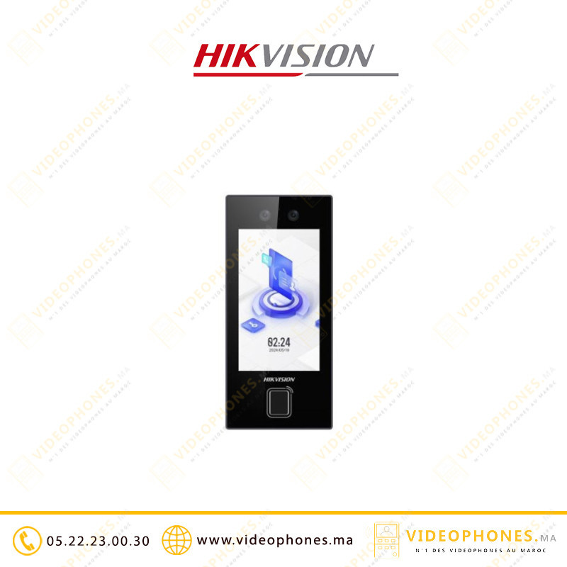 Pointeuse contrôle d'accès hikvision avec reconnaissance faciale, empreintes & cartes DS-K1T344MBFWX-E1 Casablanca Maroc